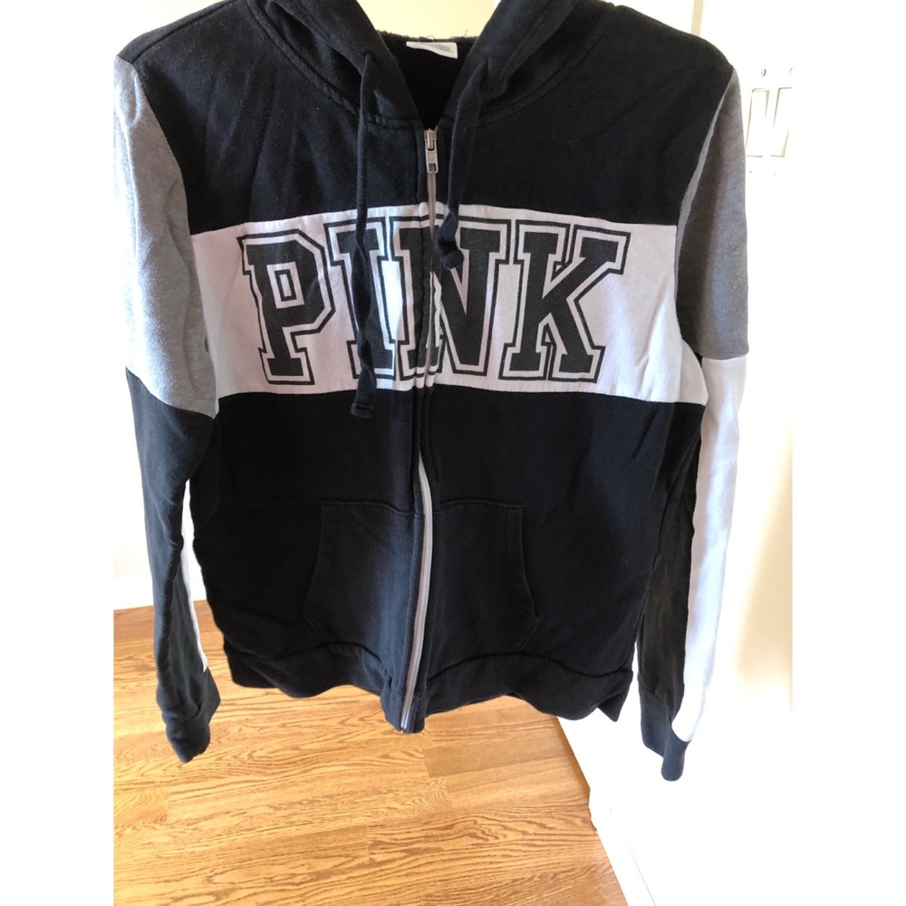 PINK Black Zip Up - Picture 1 of 3